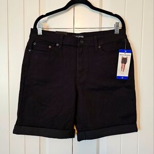 DKNY Black Denim Long Shorts